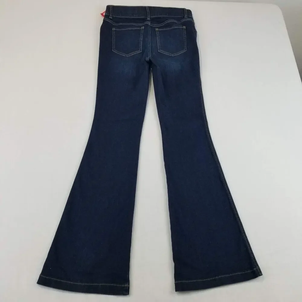 Spanx Jeans Womens Small Petite Midnight Shade Flare Dark Wash Denim 20327Q NWT - Picture 2 of 11